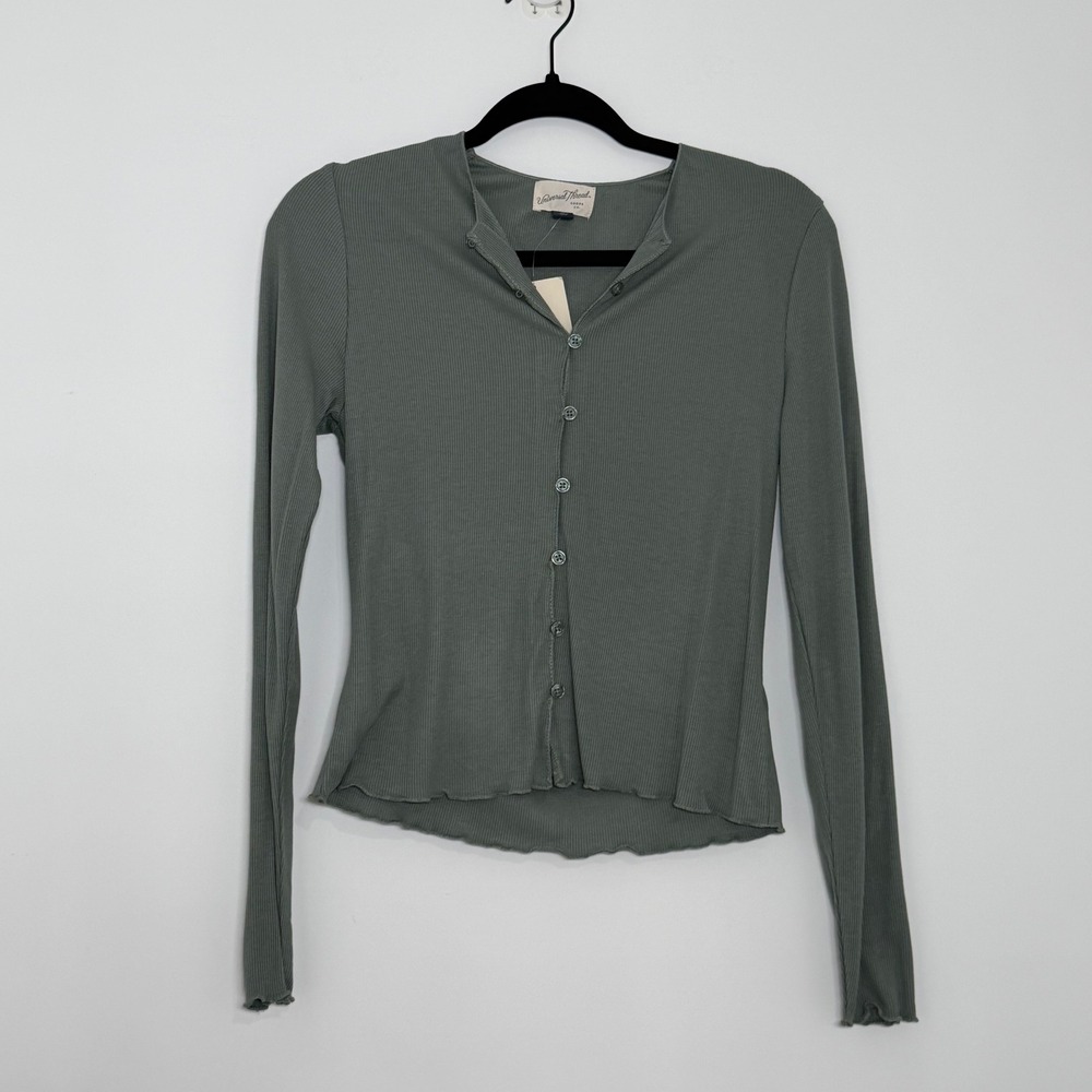Universal Thread Sage Green Ribbed Cardigan Medium NWT